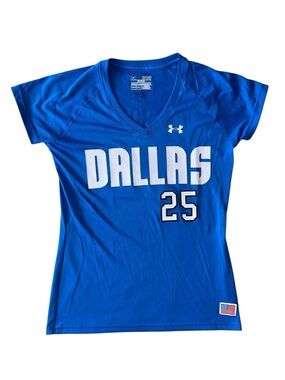Custom Dallas Maverick Parsons #25 Under Armour Royal Blue HeatGear Athletic Top